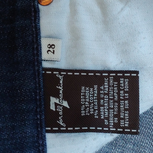 7 FOR ALL MANKIND DOJO CUT OFF INTO CROP JEANS SZ 28 CUTE - Picture 3 of 11